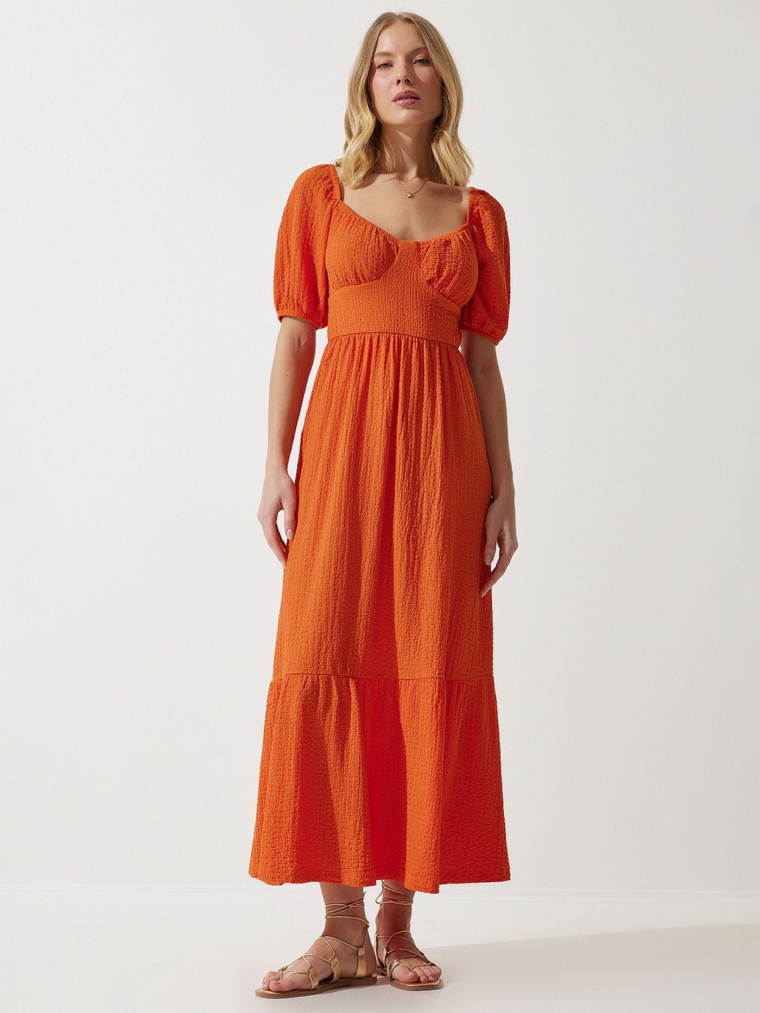 

Happiness istanbul Puff Sleeve Maxi Dress, Na
