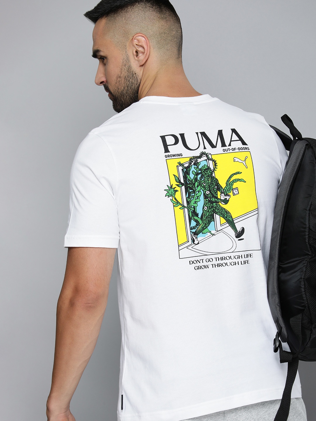 

Puma Men GRAPHICS PLANTASIA Printed Pure Cotton T-shirt, White