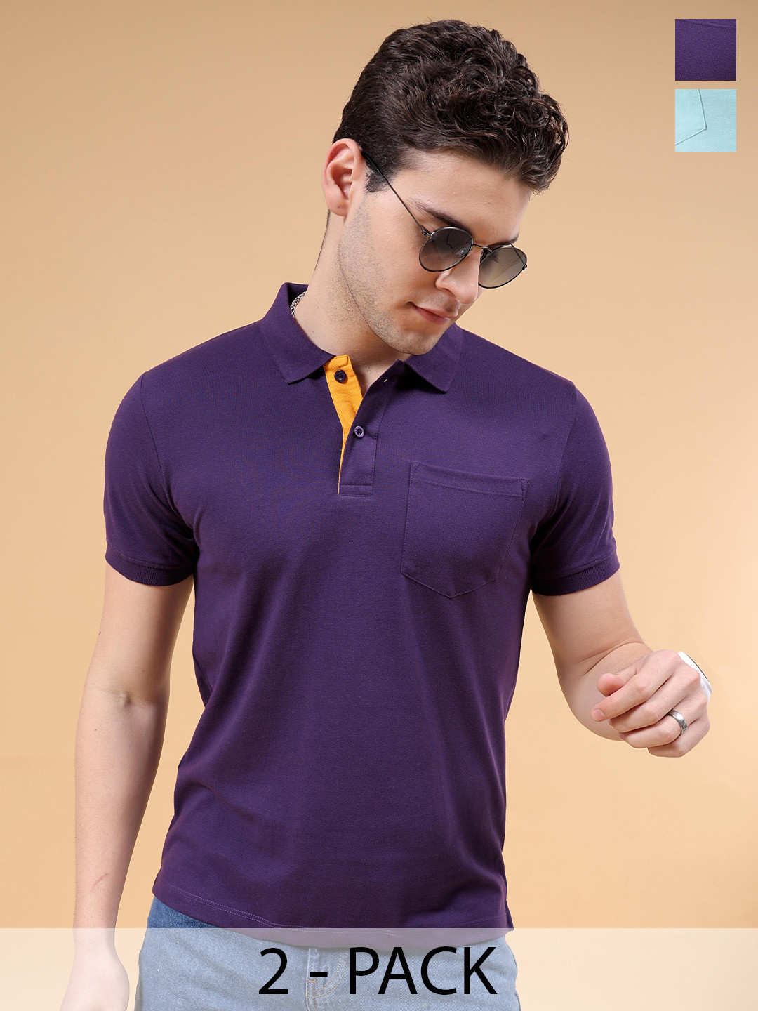 

The Indian Garage Co 2 Polo Collar Pockets T-shirt, Blue