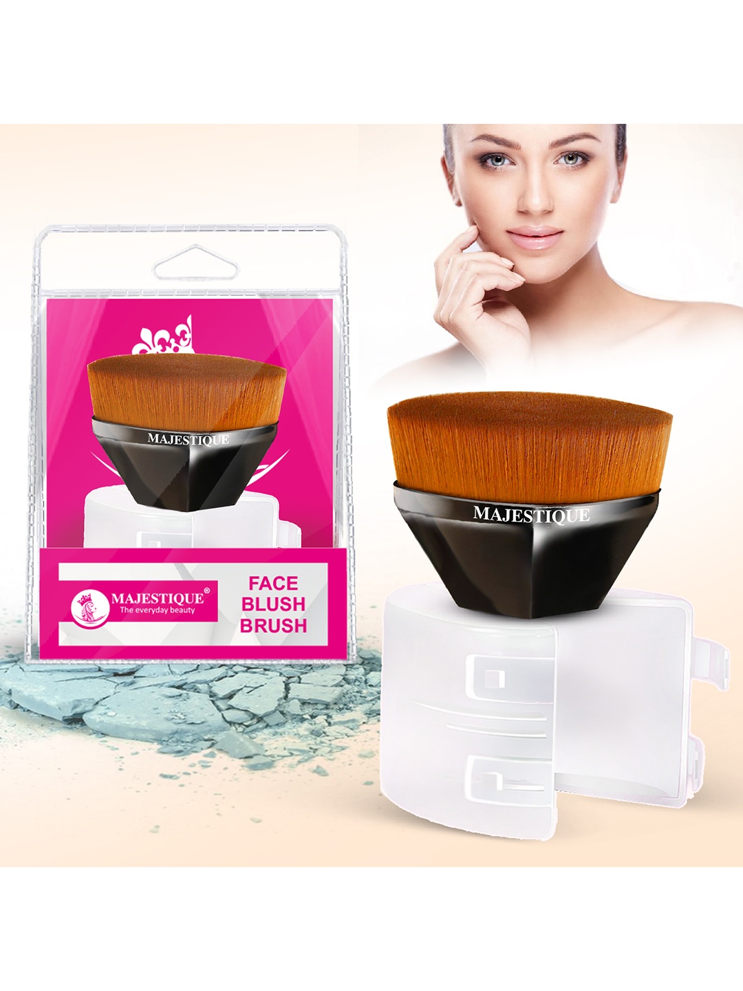 

MAJESTIQUE Hexazon Face Blush & Foundation Brush, Brown