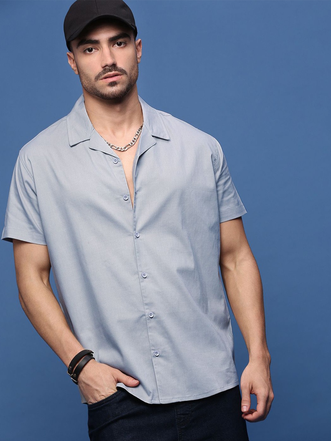 

SHOWOFF Men Standard Opaque Casual Shirt, Blue