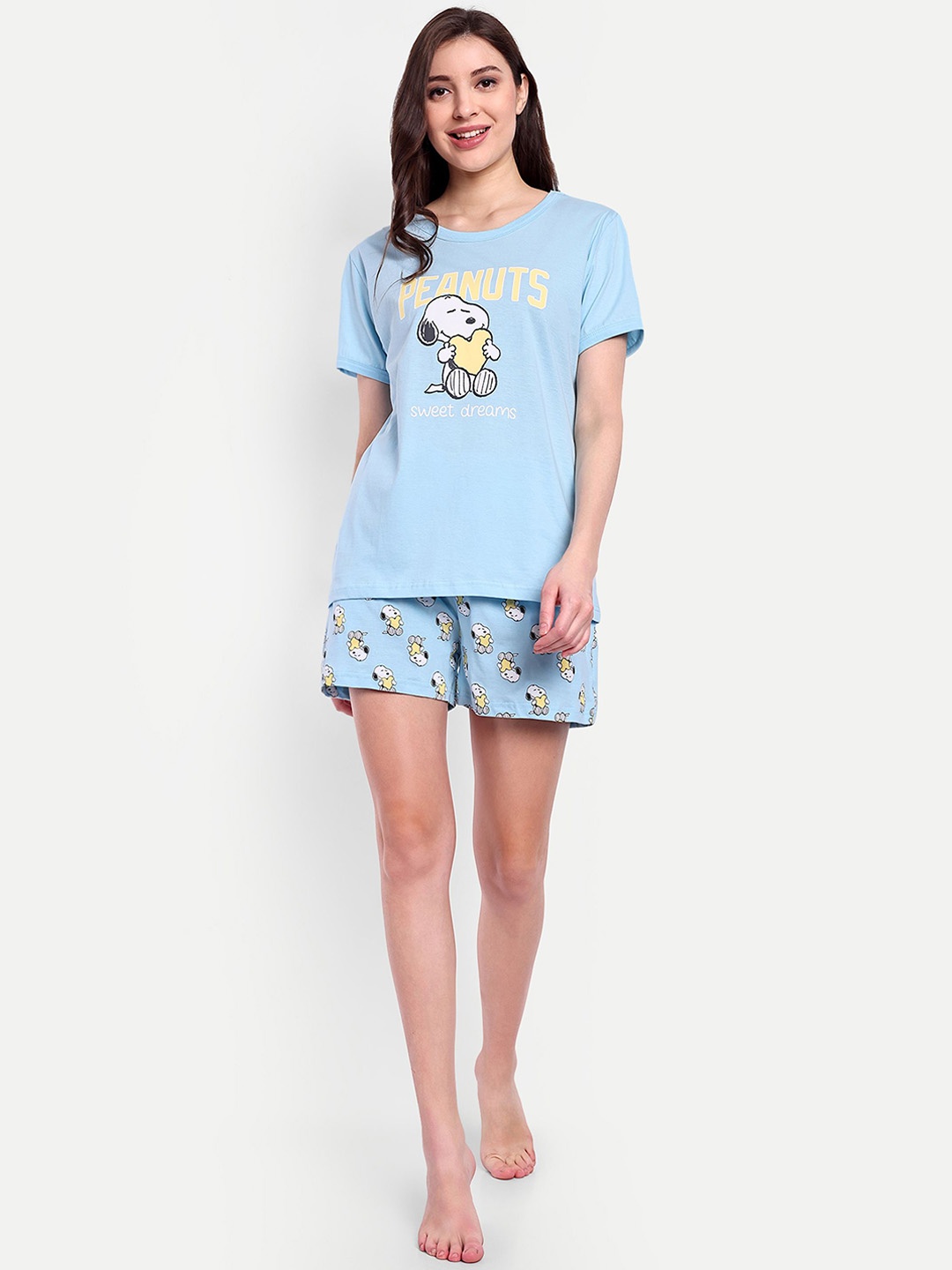 

Bedtime story Women Cartoon Characters Printed Night suit, Blue