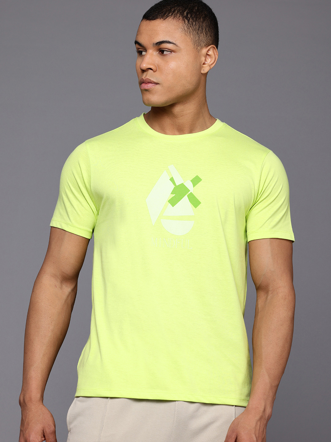 

HRX by Hrithik Roshan Printed Yoga T-shirt, Lime green