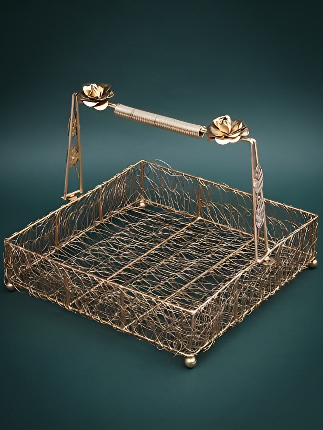 

ekysa Gold Toned Metal Meshwire Multipurpose Organizer