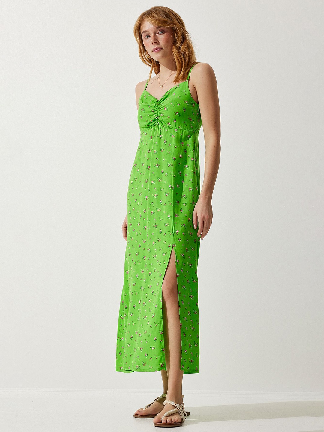 

Happiness istanbul Polka Dot Print Maxi Dress, Green