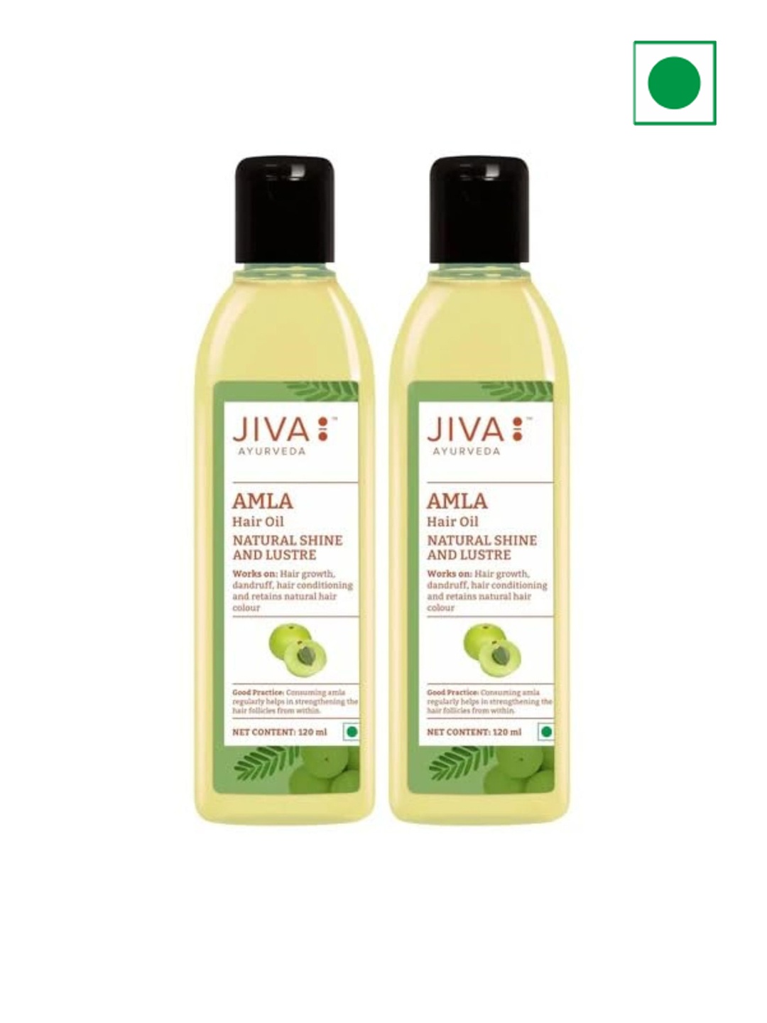 

Jiva Set Of 2 Amla Ayurvedic Hair Oil - 120ml Each, Beige