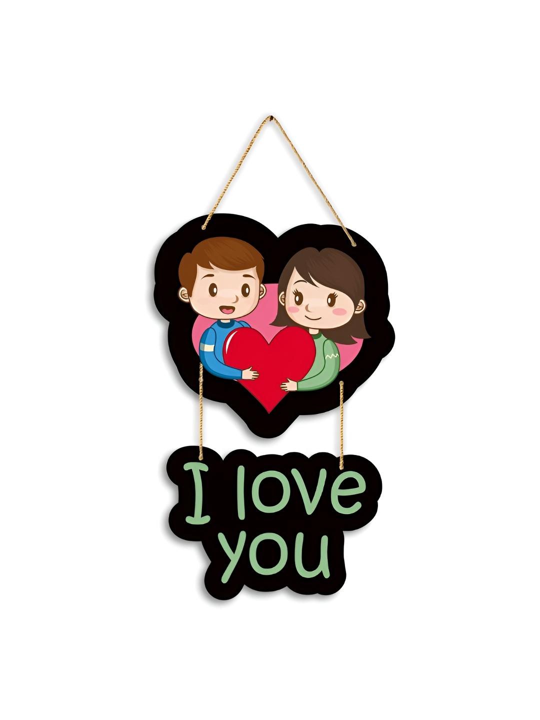 

CLAWCRAFTS Pink and Black Wooden Modern Wall Hanging