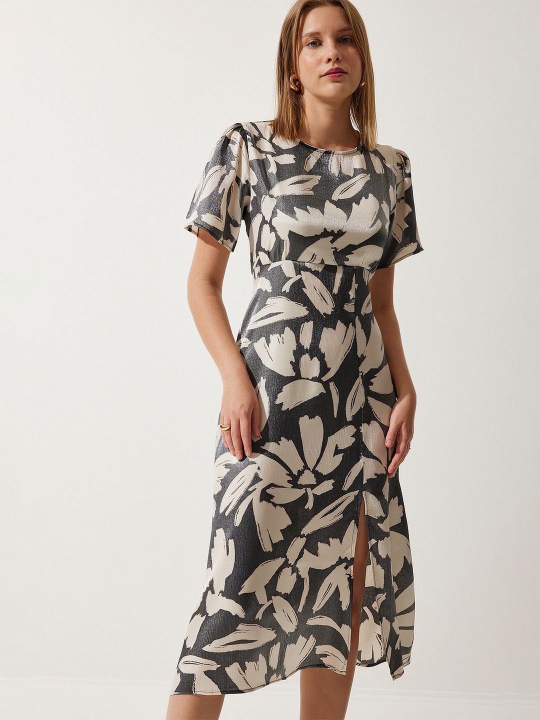 

Happiness istanbul Print A-Line Dress, Cream