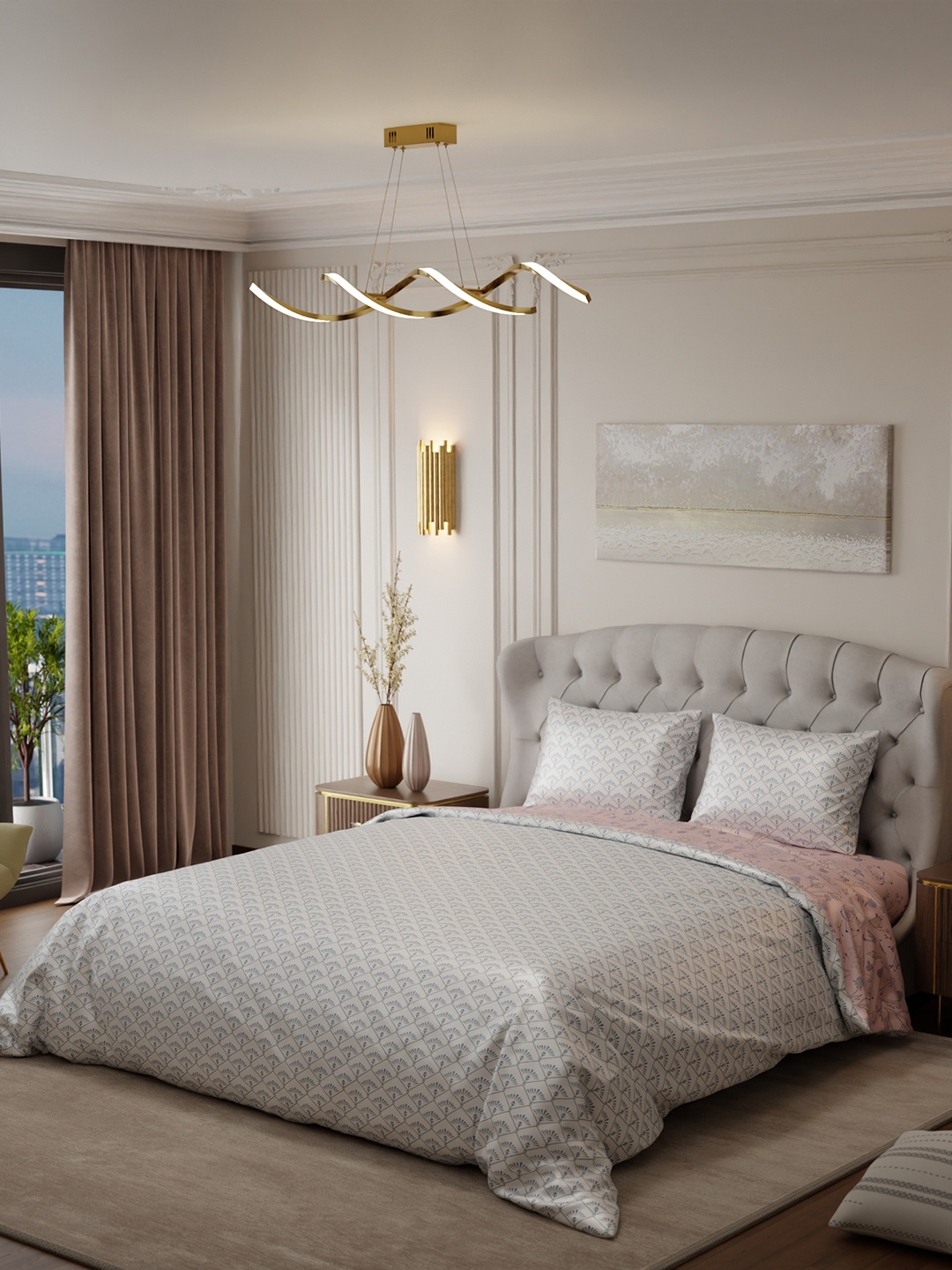 

Stoa Paris Peach Floral AC Room 150 GSM Double Bed Satin Satin Comforter