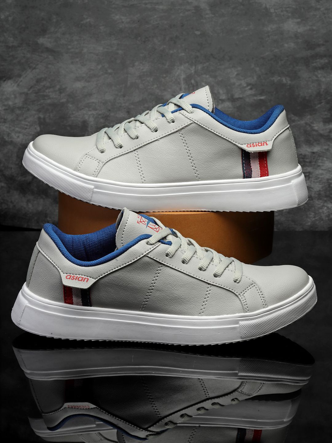 

ASIAN Men Textured Lace-Ups Sneakers, Grey