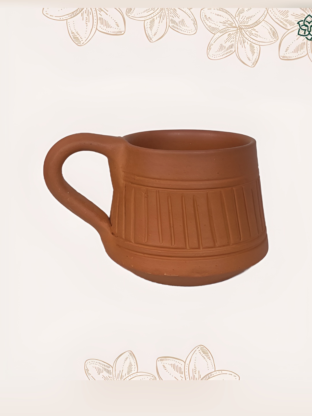 

MAATIR DESIGNS Coffee Brown Handcrafted Textured Terracotta Matte Cups and Mugs