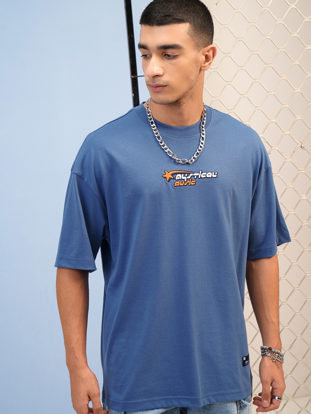 

HIGHLANDER Round Neck Short Sleeves Cotton T-shirt, Blue