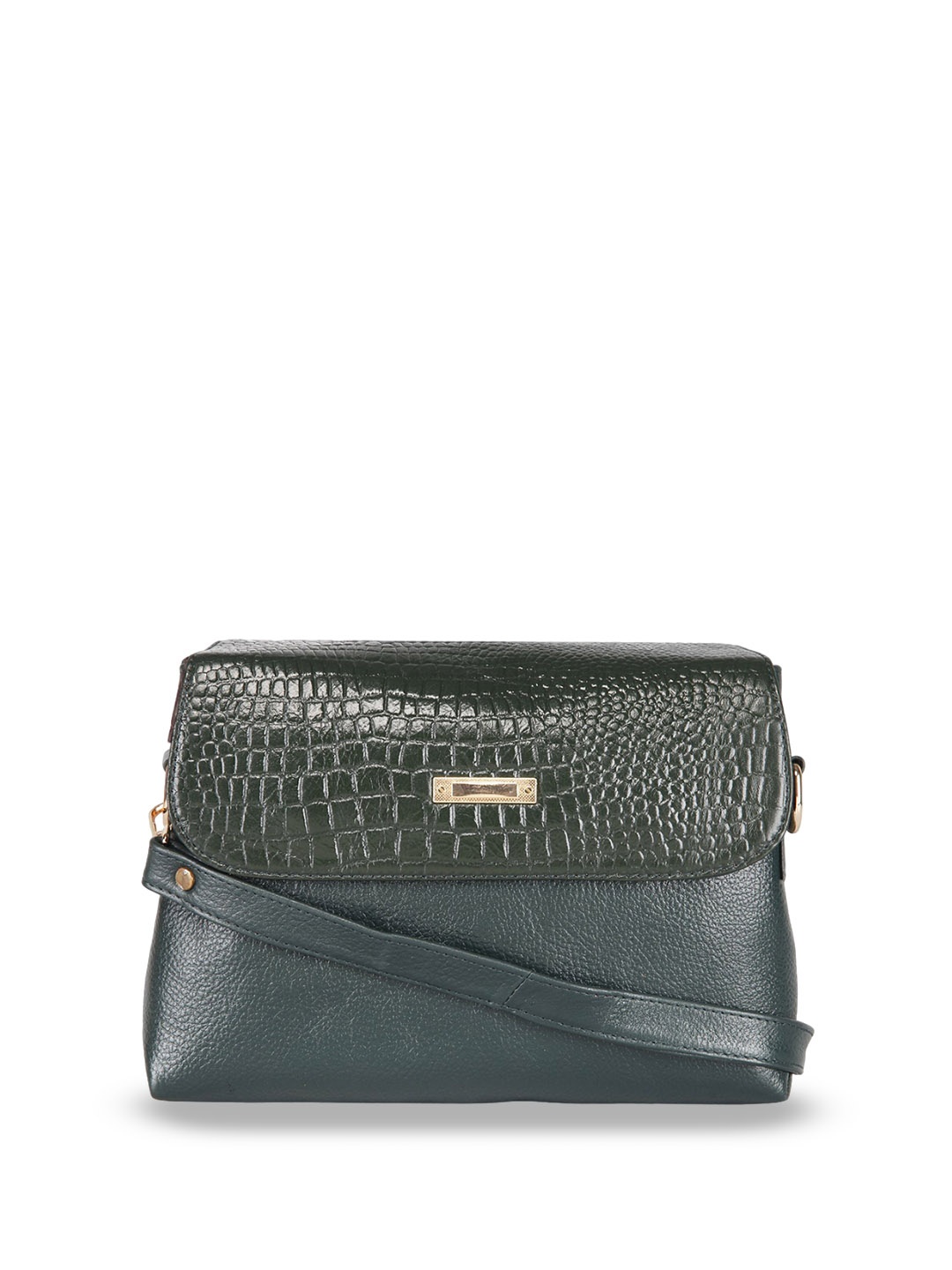 

GENWAYNE Textured Leather Sling Bag, Green
