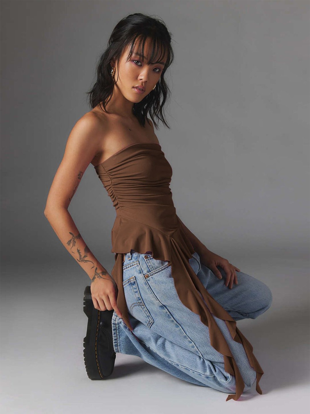 

HERE&NOW Tube Top, Coffee brown