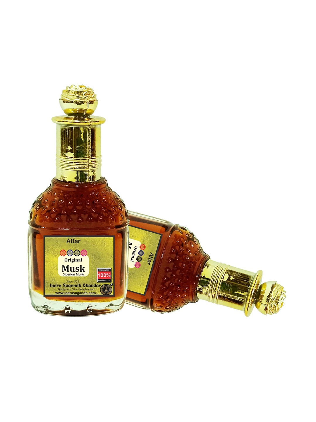 

INDRA SUGANDH BHANDAR Set Of 2 Original Musk Attar-25ml Each, Transparent