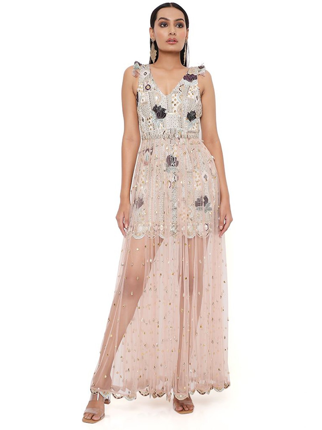 

Payal Singhal Women Embellished Maxi Dress, Rose