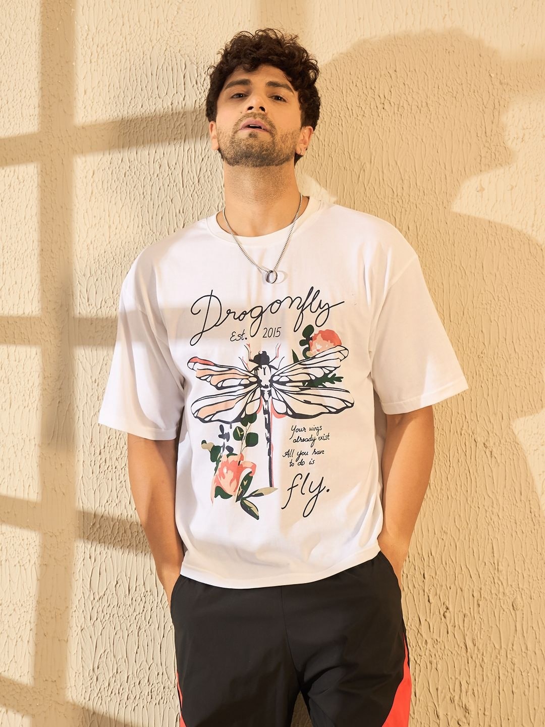 

FUGAZEE Men Graphic Printed Round Neck Cotton T-Shirt, White