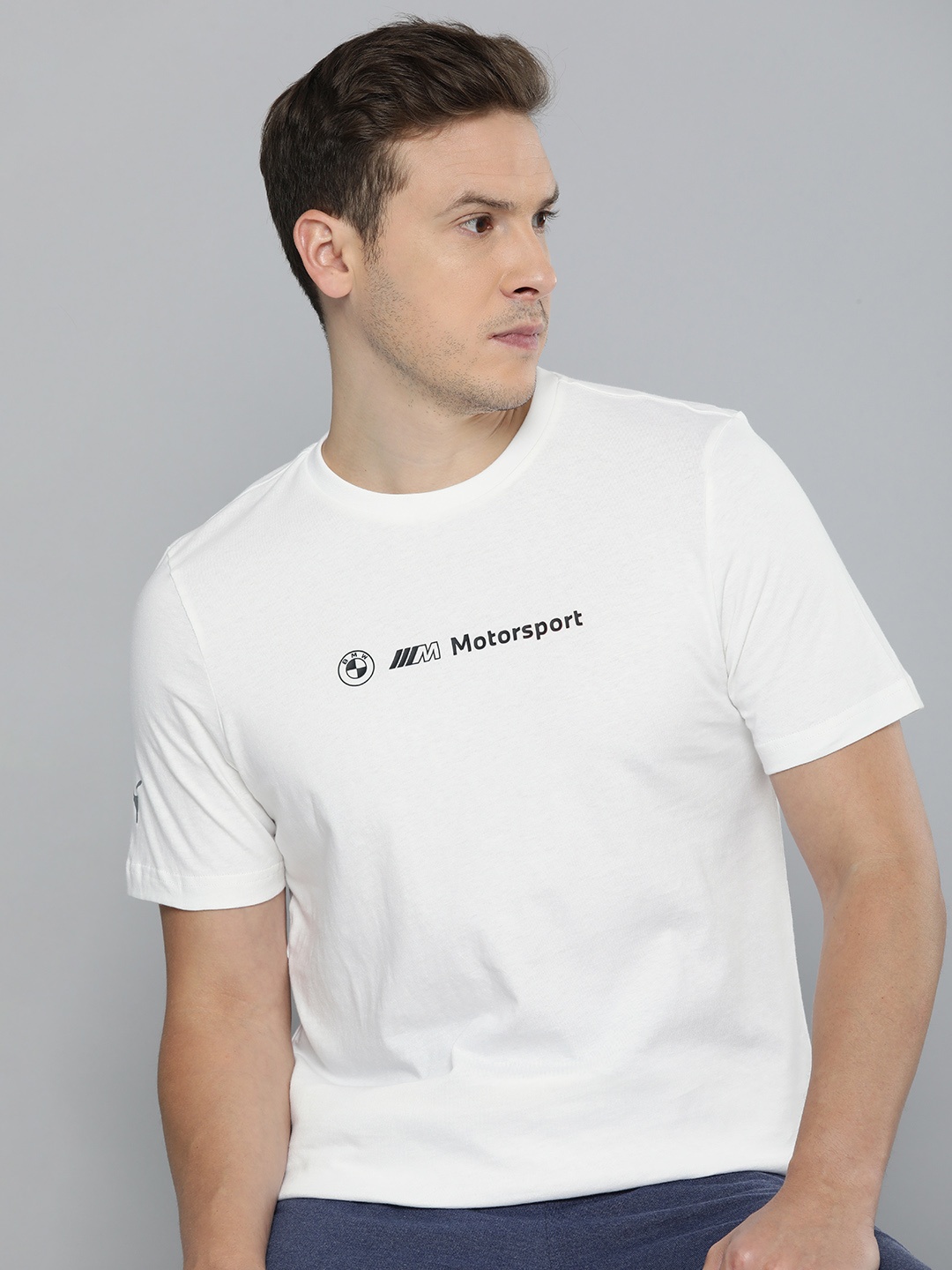 

PUMA Motorsport BMW M Brand Logo Printed Pure Cotton T-shirt, White