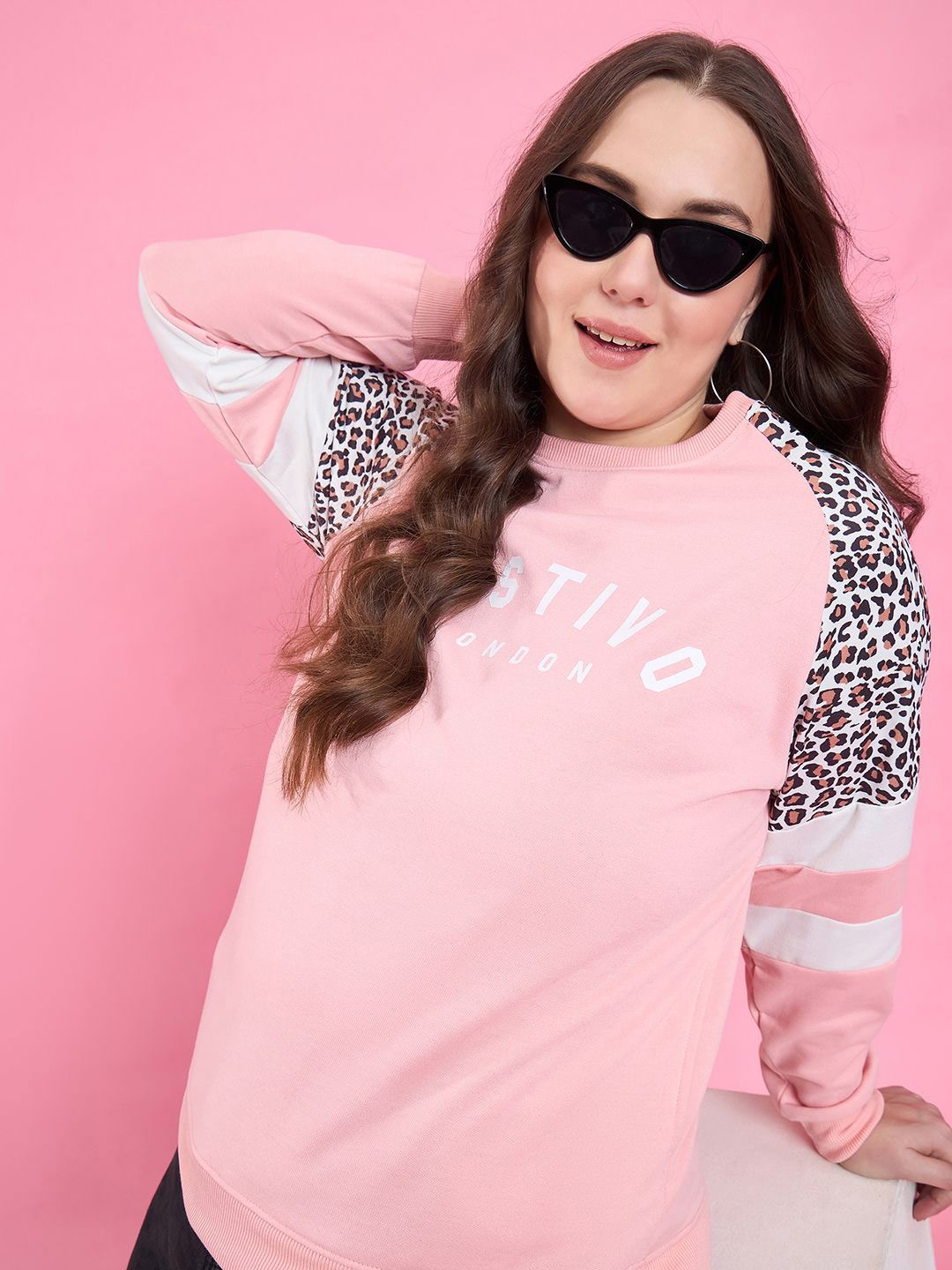 

AUSTIVO Women Printed Sweatshirt, Pink