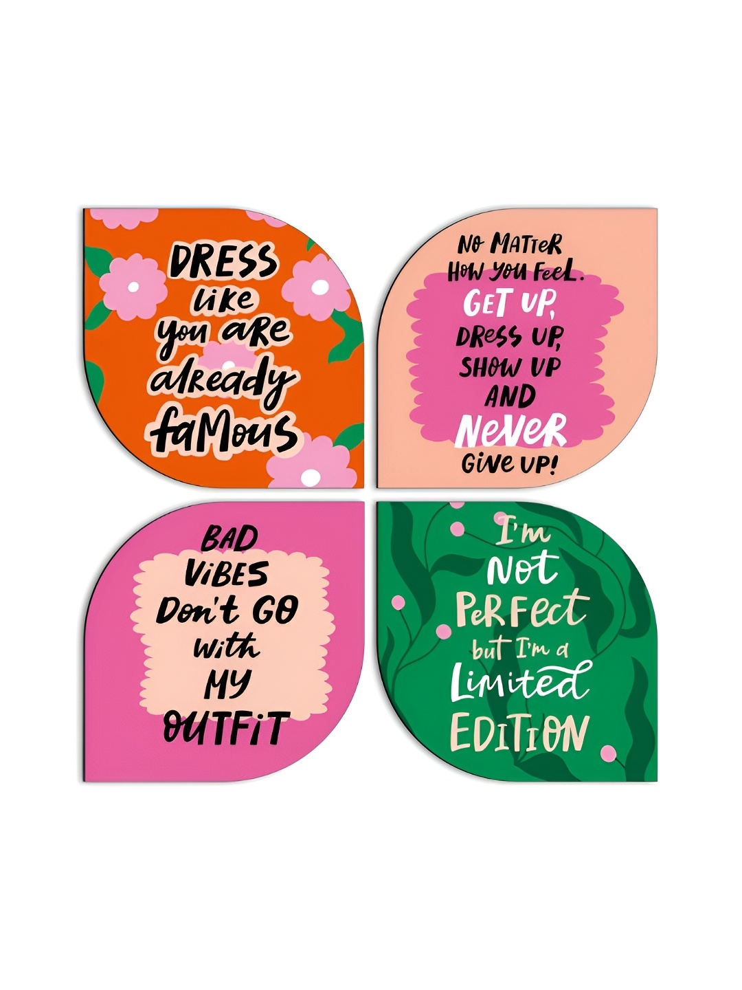 

CLAWCRAFTS Orange & Green Quotes Modern Printed Wooden Wall Decor
