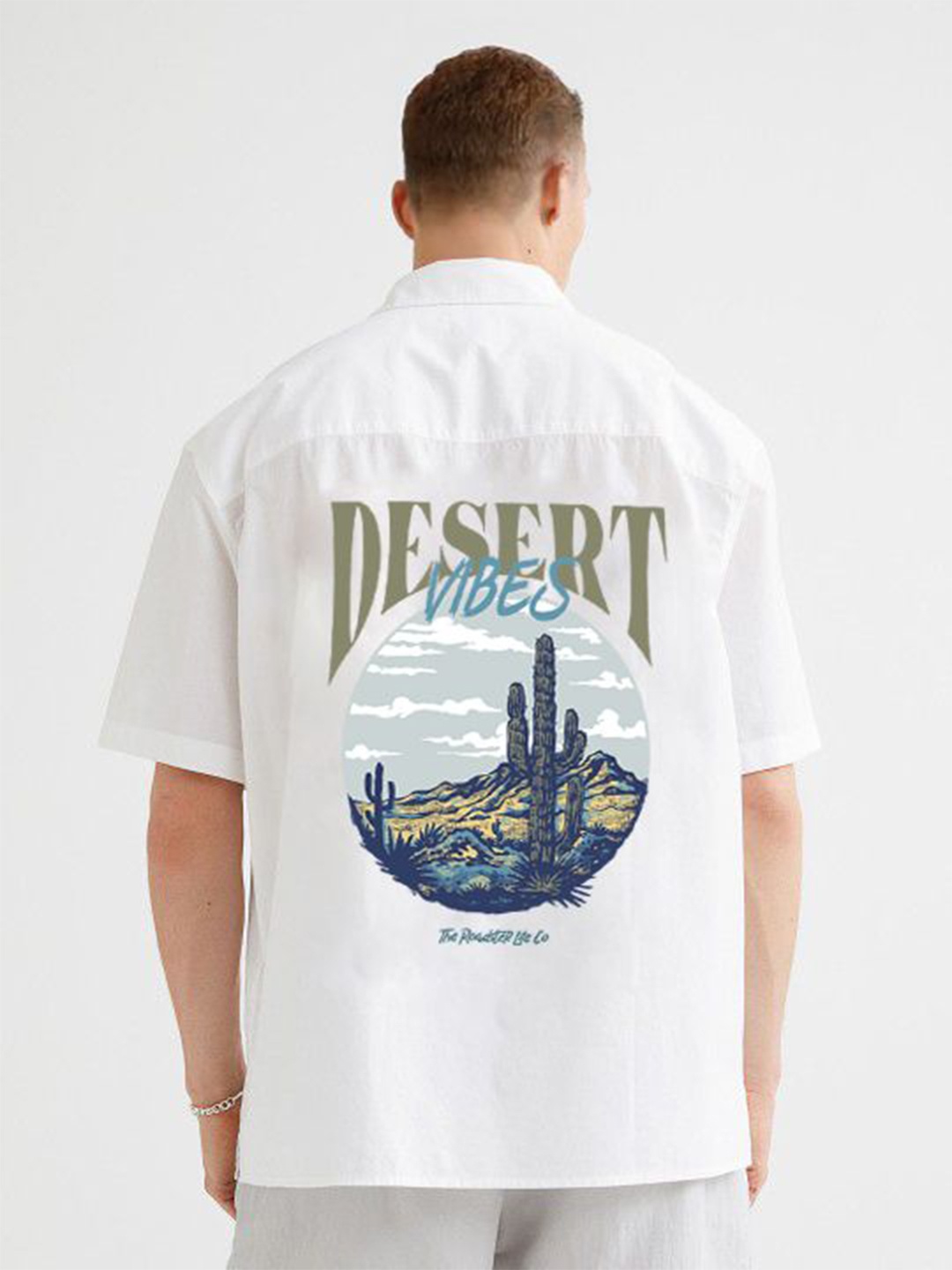

The Roadster Lifestyle Co Graphic Printed Oversized Pure Cotton Shirts, White