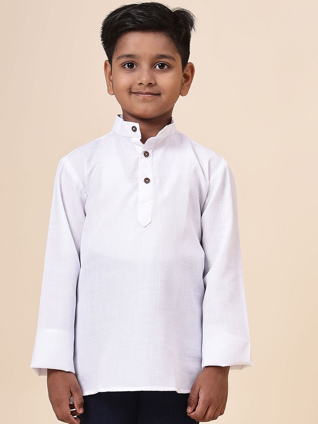 

Anouk Boys Band Collar Straight Kurta, White