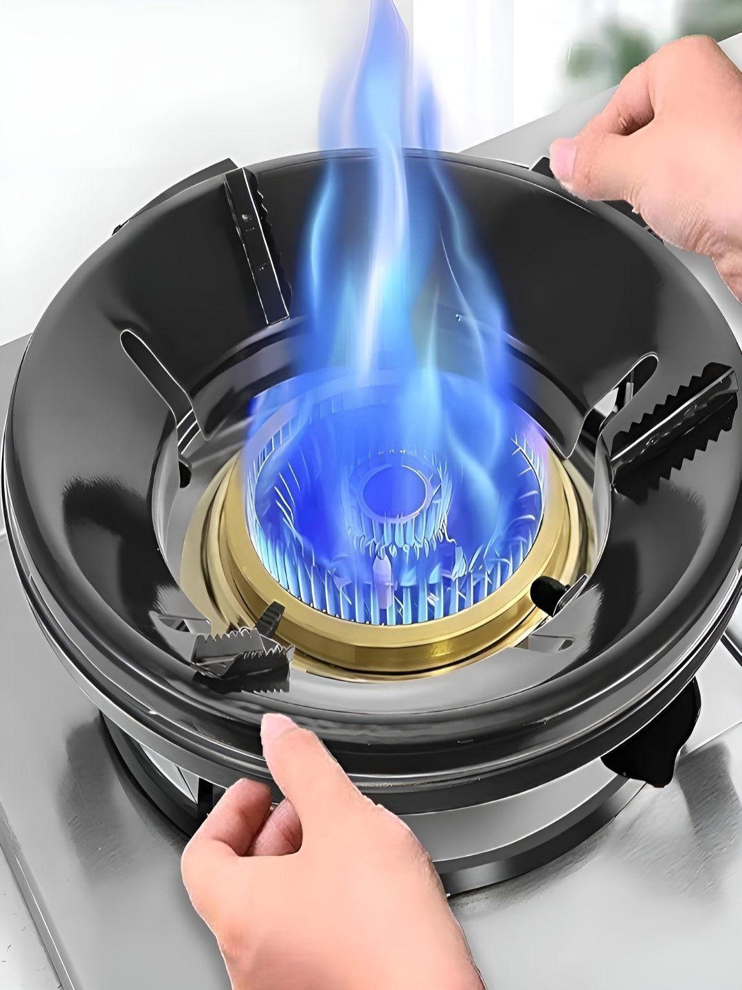 

DALUCI Black Stainless Steel Gas Saver Burner Stand