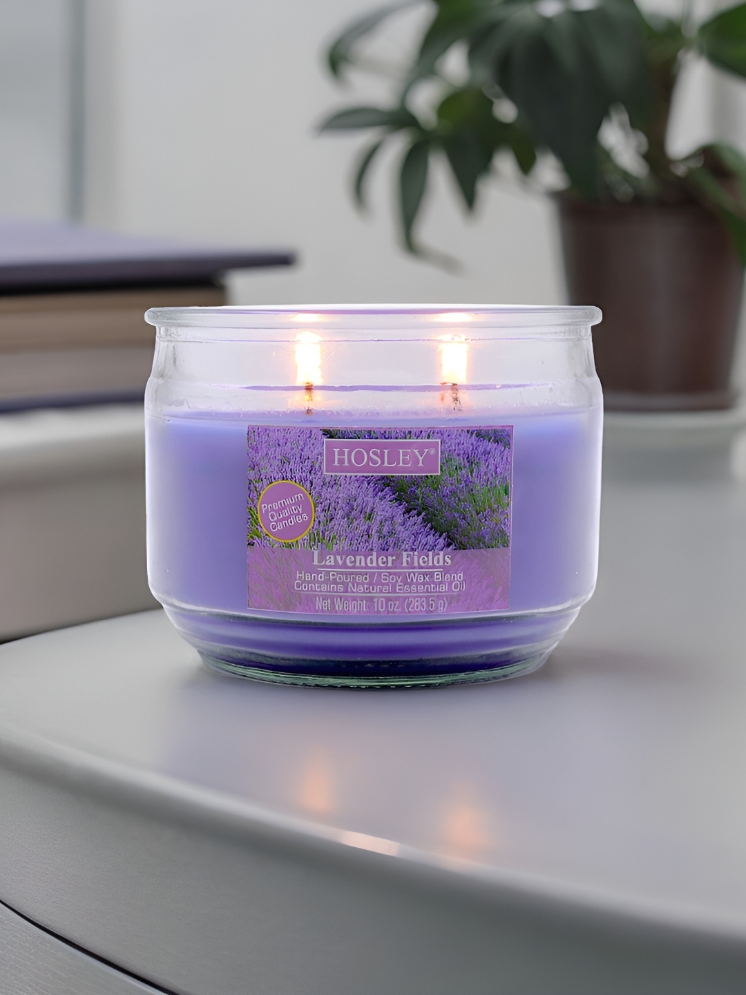 

HOSLEY Purple Lavender Fields Highly Fragranced Jar Candle