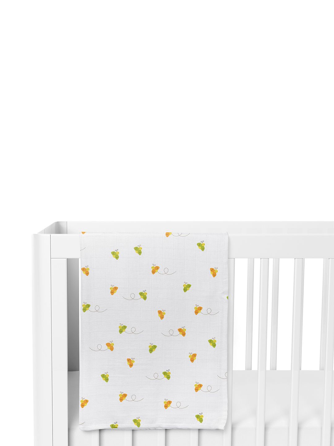 

The White Cradle Infants Printed Pure Organic Cotton Swaddle, Yellow