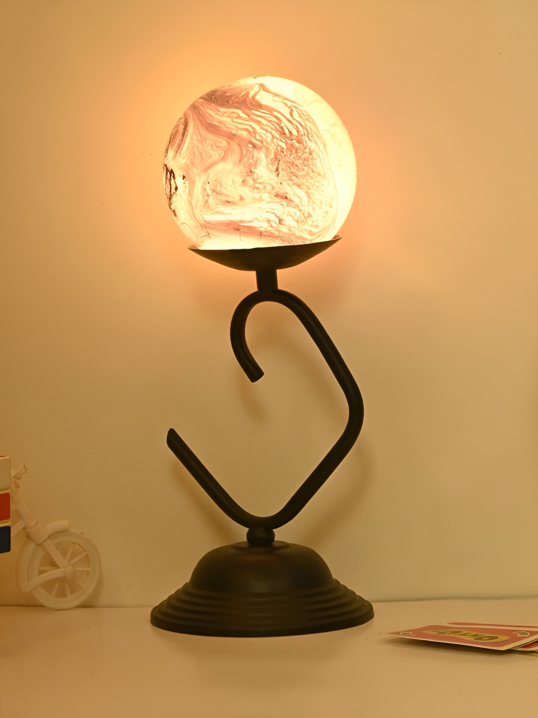 

Afast Blue Glass Contemporary Table Lamp With Adjustable Cord