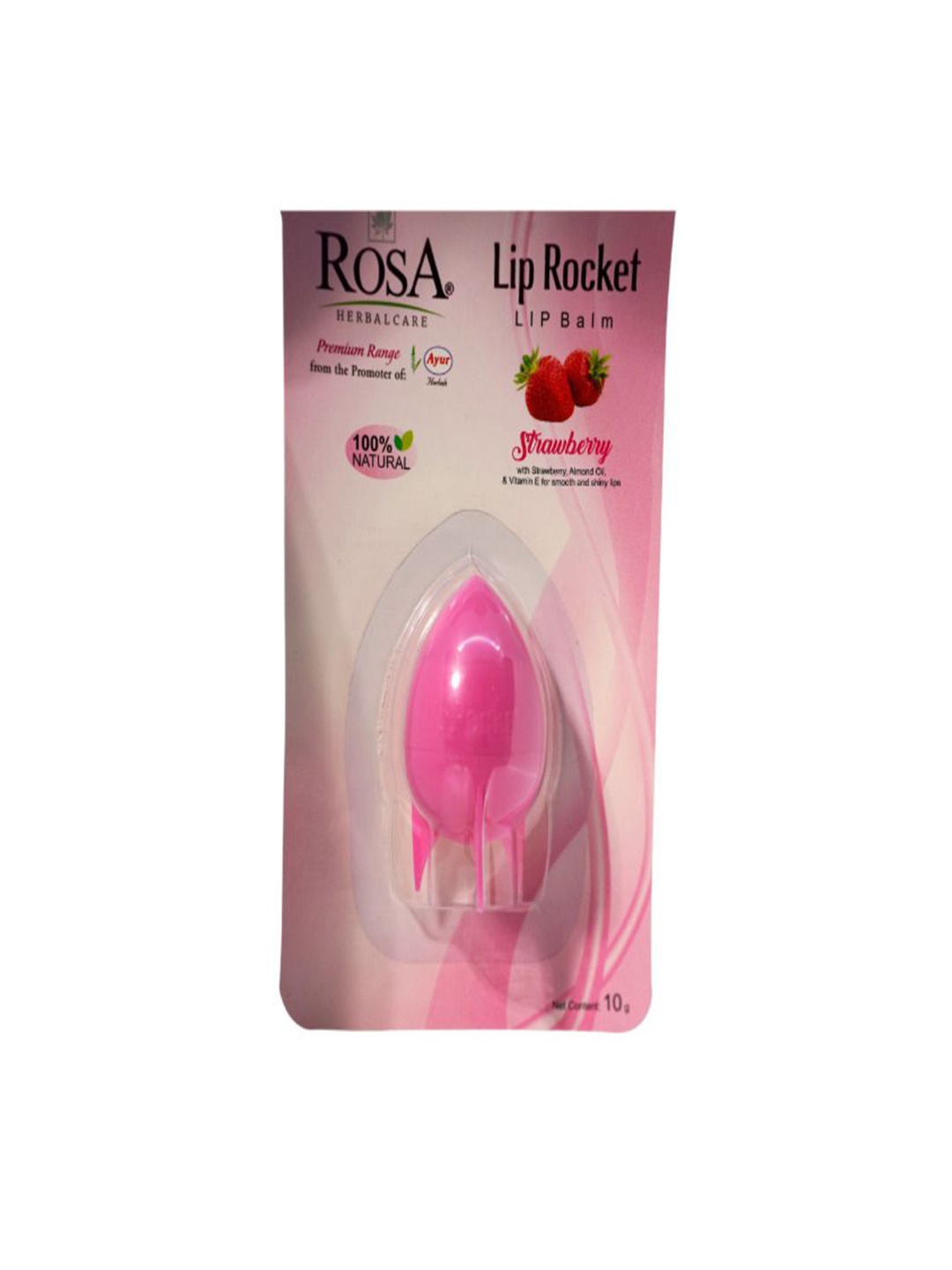 

ROSA Lip Rocket Lip Balm With Strawberry -10gm, Red