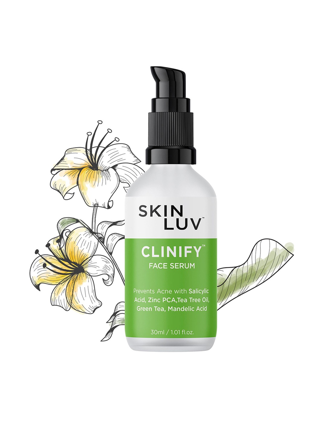 

SKINLUV Clinify Anti-Acne Face Serum with Zinc PCA & Salicylic Acid - 30 ml, Green