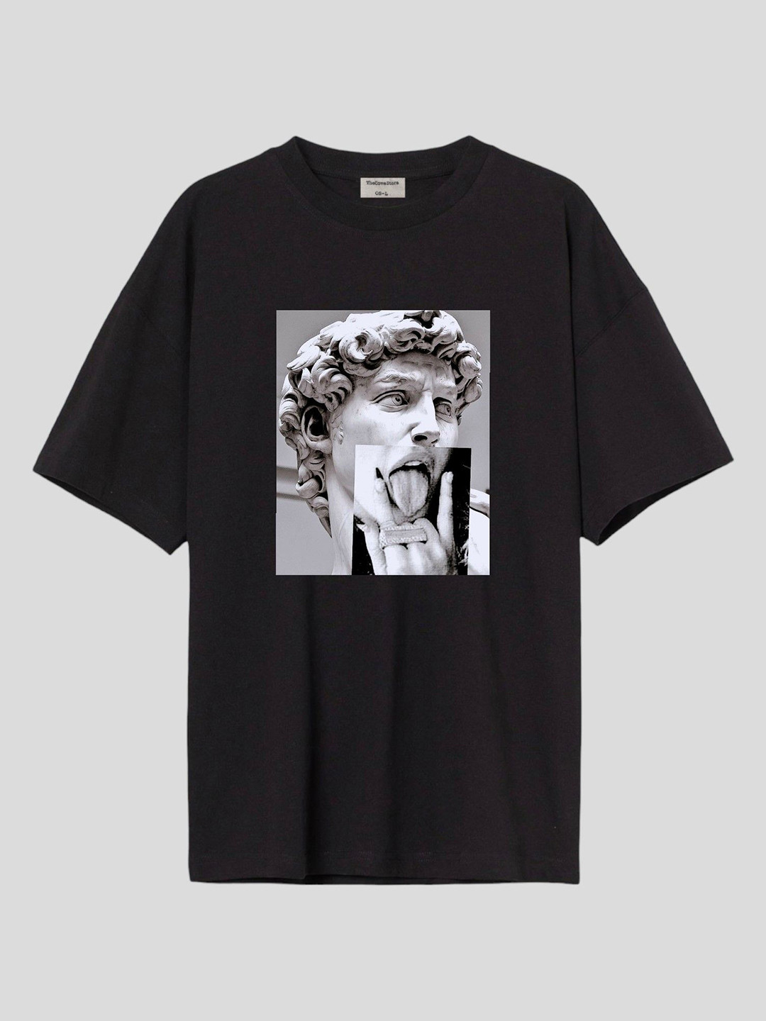 

TheBTclub Men Printed Drop-Shoulder Sleeves Activchill T-shirt, Black