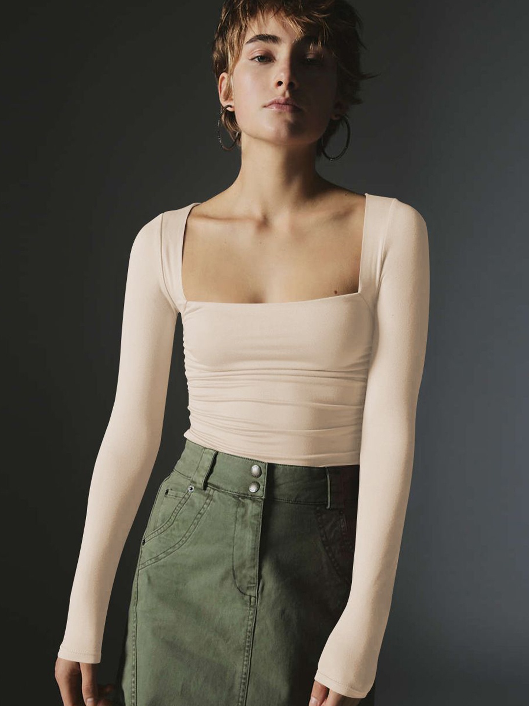 

HERE&NOW Striped Tank Top, Beige