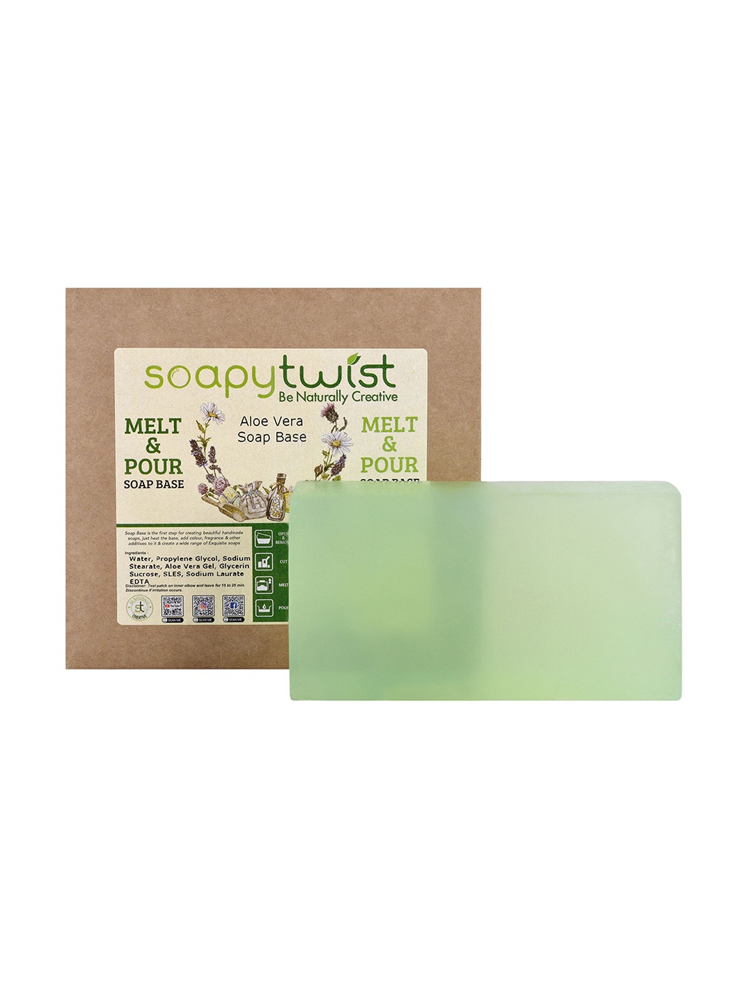 

Soapy Twist Be Naturally Creative Aloe Vera Melt & Pour Soap Base - 1 KG, Green