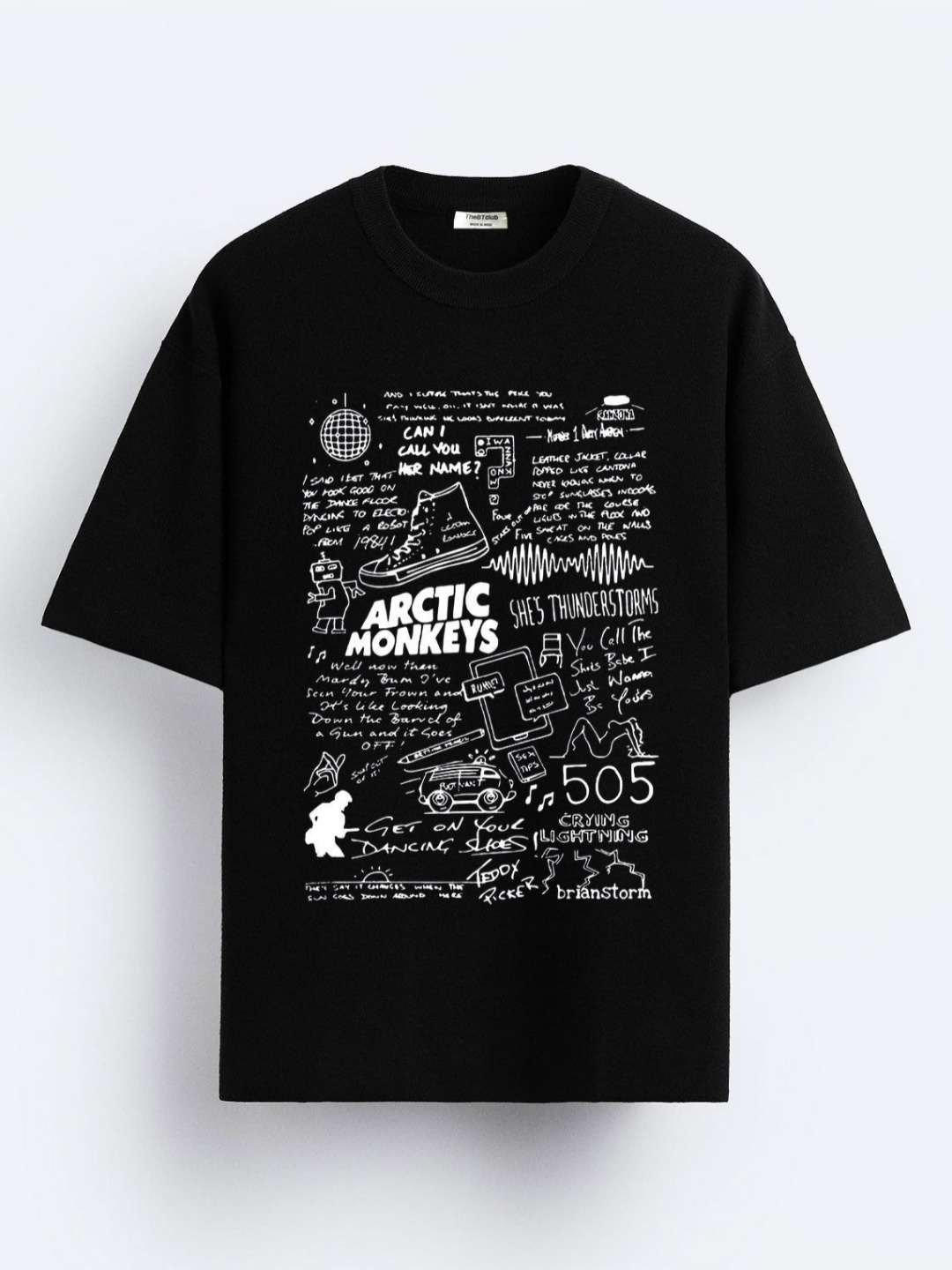 

TheBTclub Men Printed Drop-Shoulder Sleeves Activchill T-shirt, Black