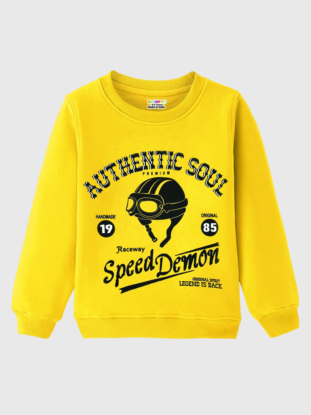 

KUCHIPOO Boys Printed Sweatshirt, Yellow