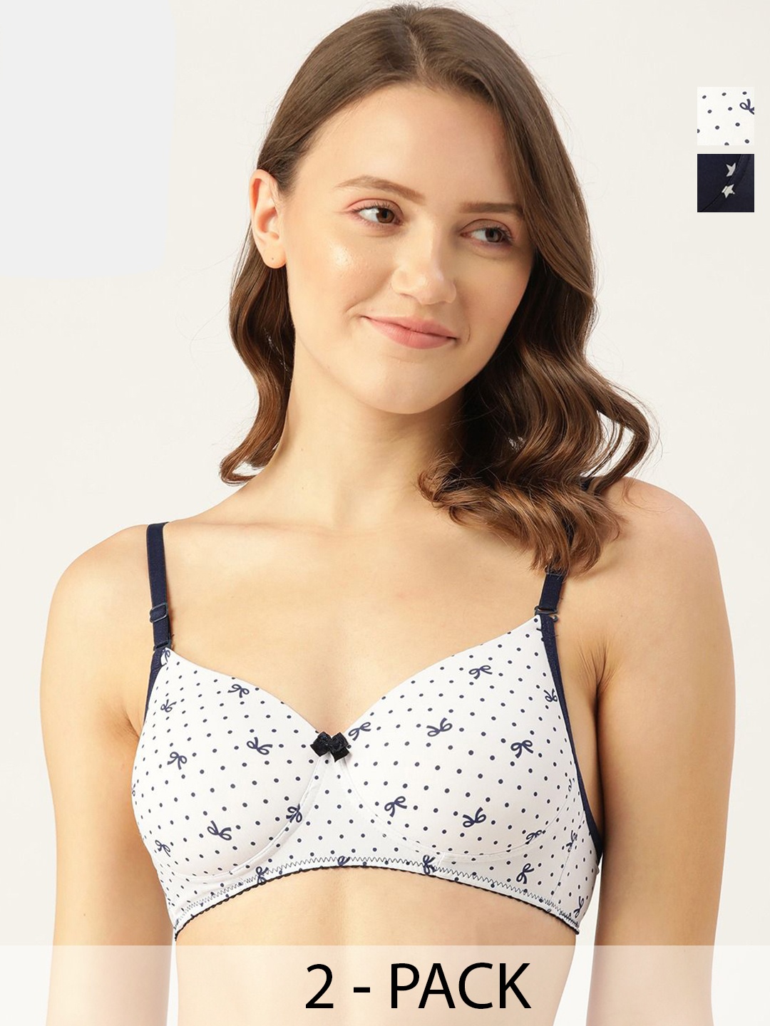

Lady Lyka Medium Coverage Underwired Lightly Padded push up bra, White