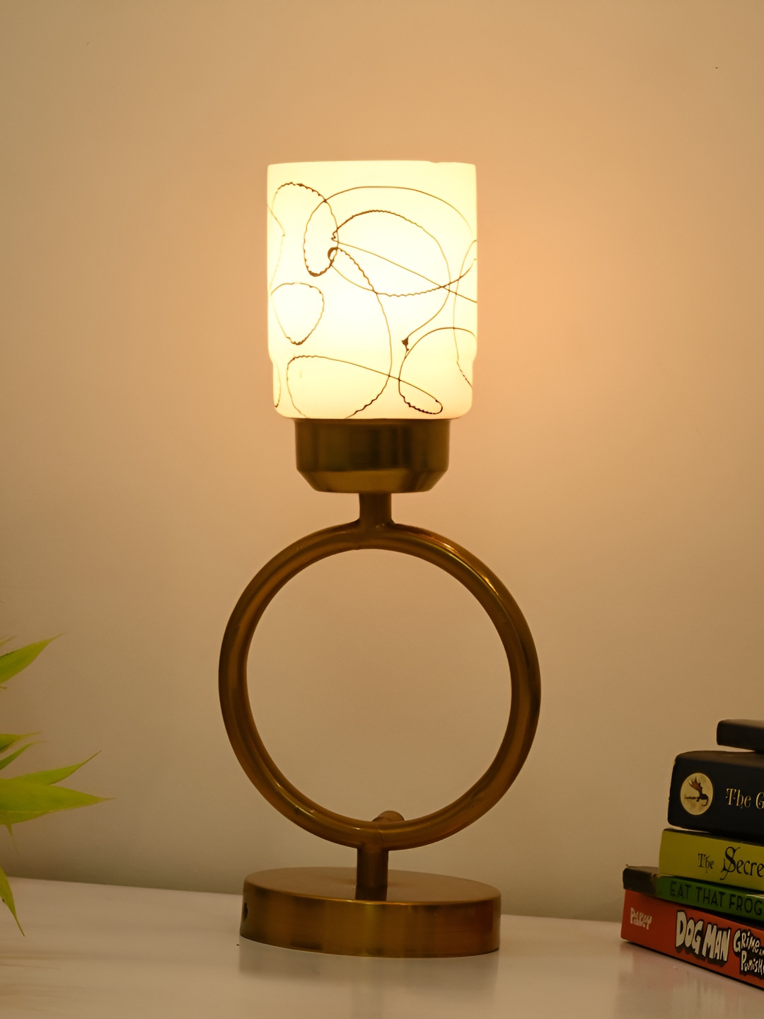 

Afast Yellow & Gold Toned Glass Contemporary Table Lamp With Adjustable Cord