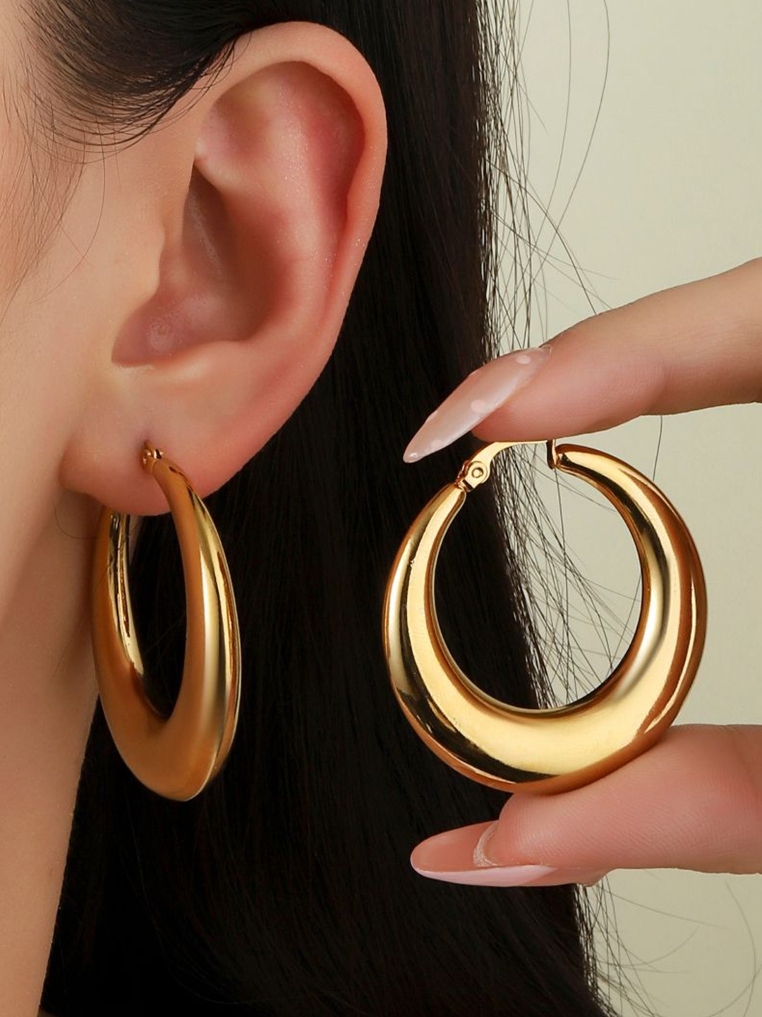 

SALTY Stainless Steel Hoop Earrings, Gold