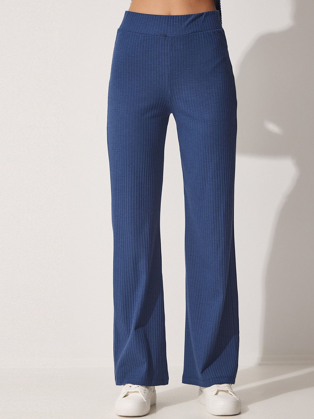 

Happiness istanbul Ribbed Short Sleeve Top & Trouser, Blue