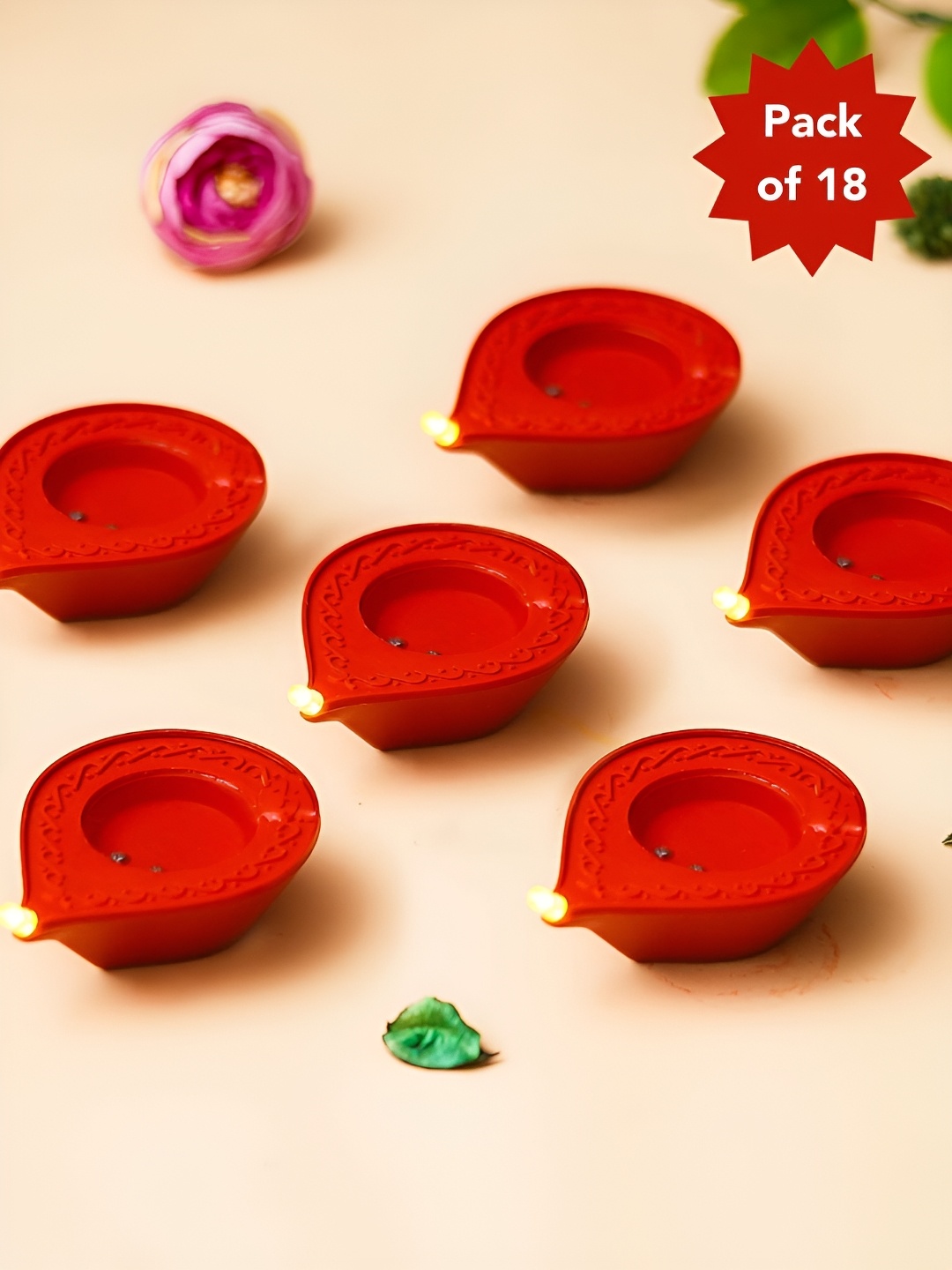 

eCraftIndia Brown 18 Pieces LED Water Sensor Diyas