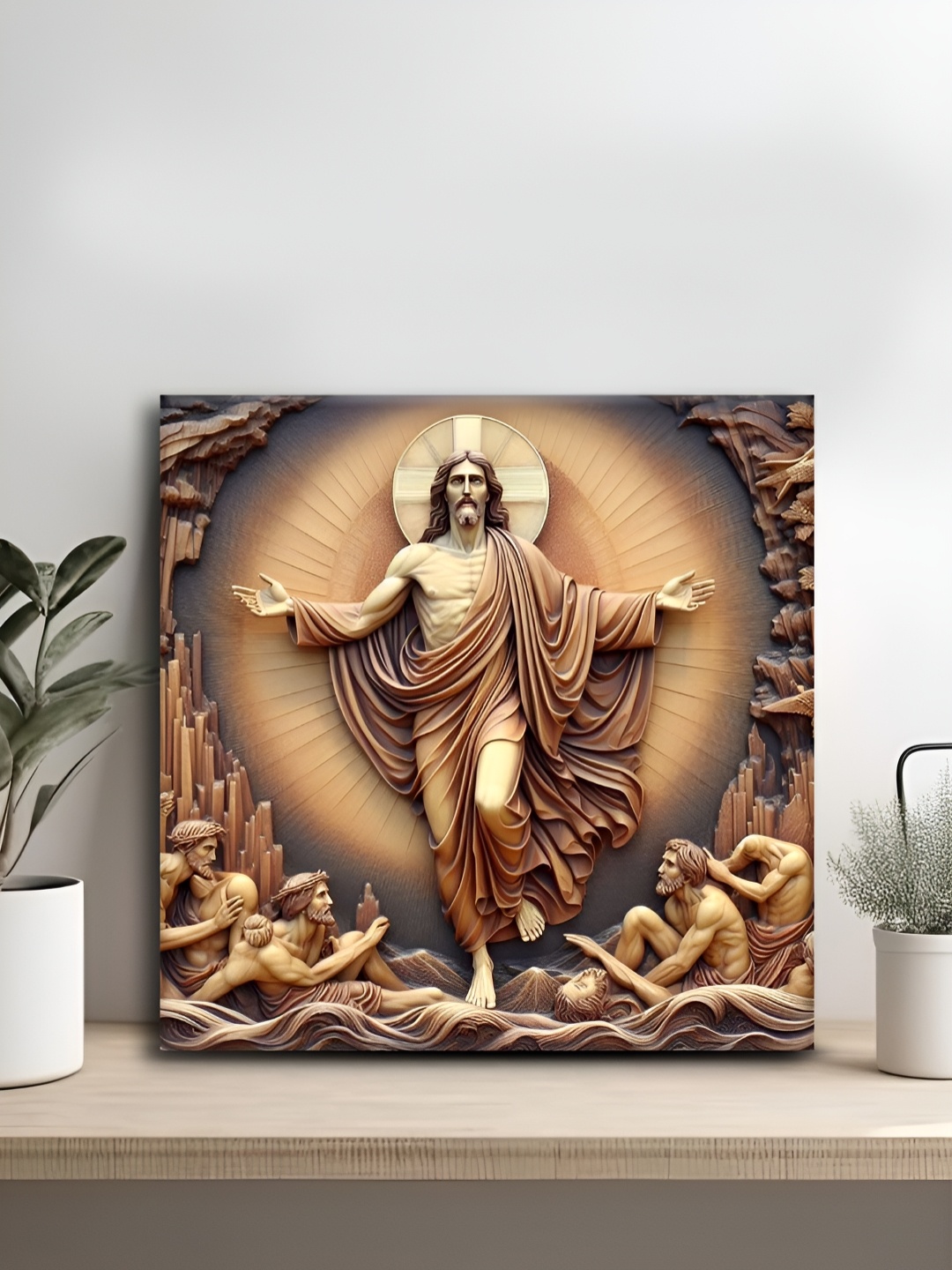 

OLIVE TREE Beige & Black Canvas Religious Wall Art