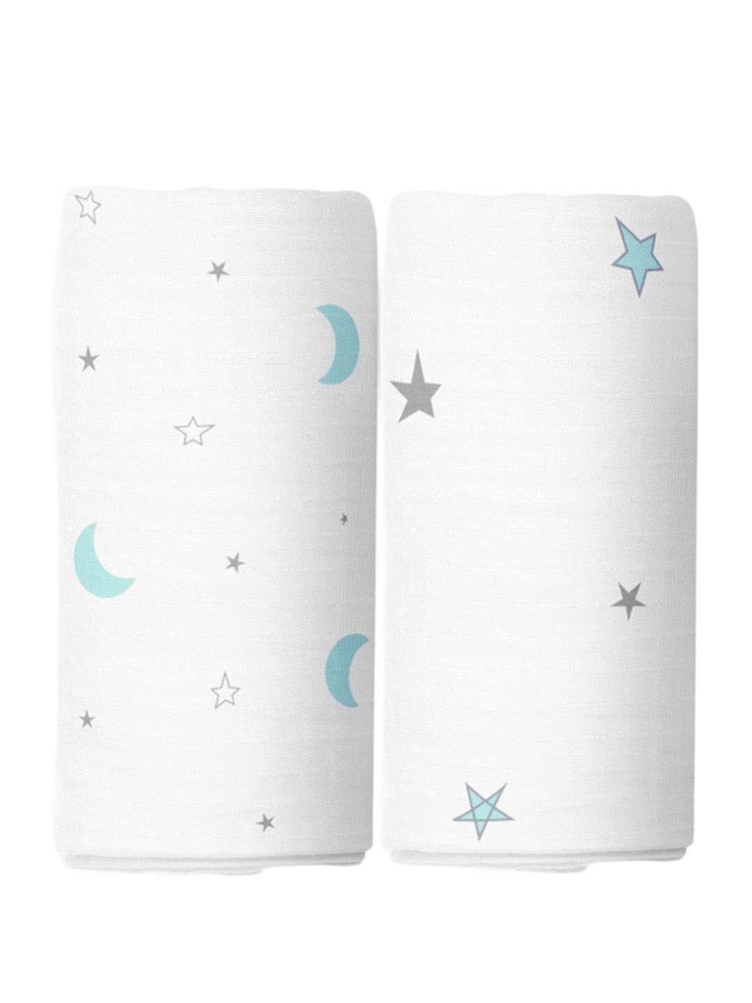 

The White Cradle Infants Set Of 2 Printed Swaddles, Blue