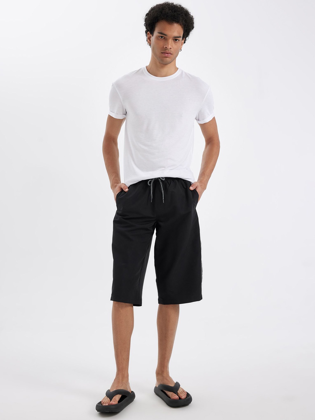 

DeFacto Mid-Rise Swim Shorts, Black