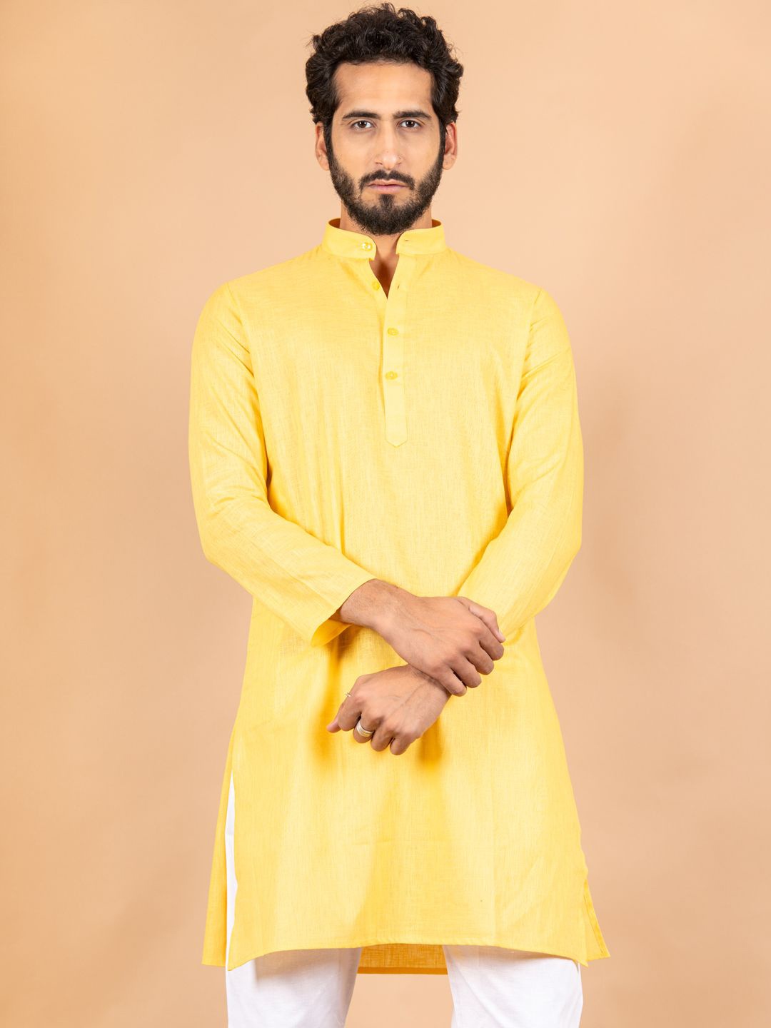 

Tistabene Mandarin Collar Straight Kurta, Yellow