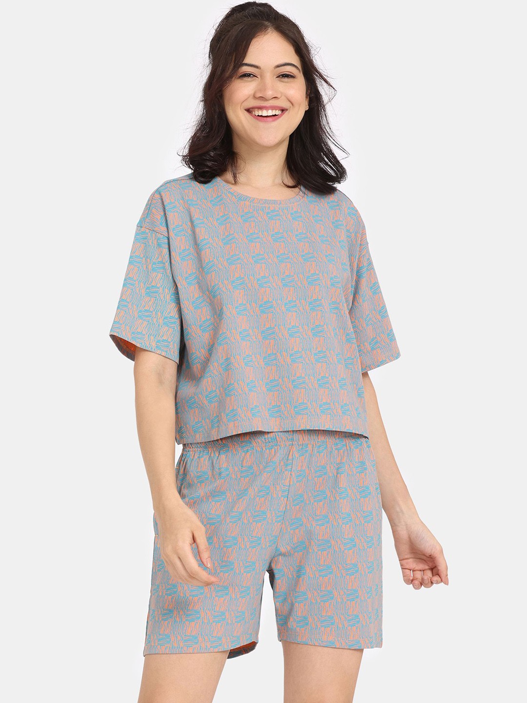 

Rosaline by Zivame Women Printed Night suit, Orange