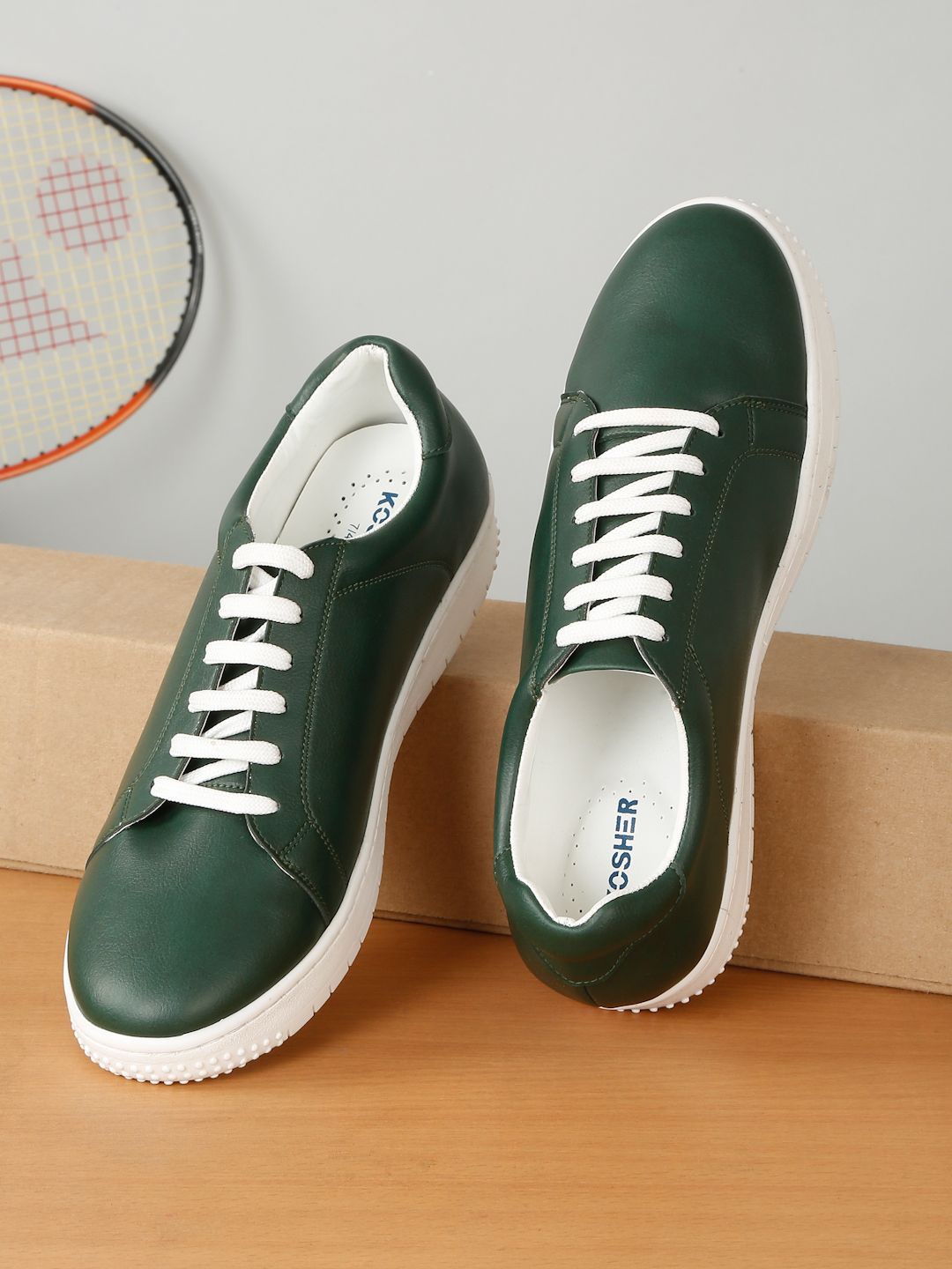 

Kosher Men Solid Lace-Up Sneaker Shoes, Green