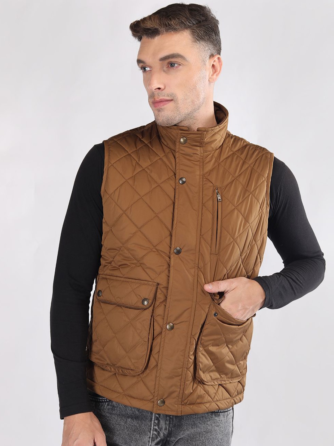 

LURE URBAN Men Camouflage Outdoor Puffer Jacket, Tan
