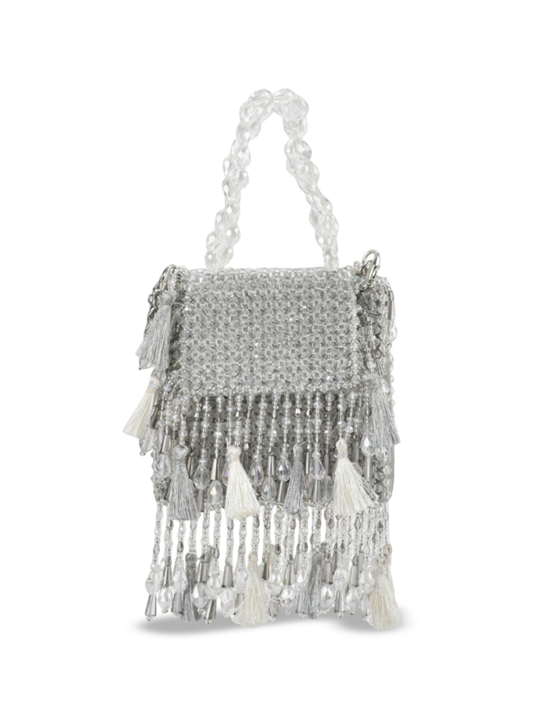 

Forever Noor Suede Oversized Tote Bag with Fringed, Silver